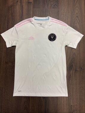 ⚽️ Inter Miami Soccer Jersey ⚽️ with Pink Trim - S - Beckham - Adidas White